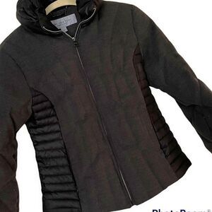 Marc New York Andrew Marc quilted charcoal and black zip up warm puffer coat S